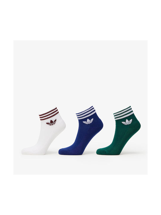 Adidas Trefoil Αθλητικές Κάλτσες Λευκές 3 Ζεύγη