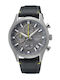 Seiko Herrenuhr Chronograph Batterie mit Gray Stoffarmband