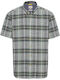 Short-sleeved Cotton Shirt Checked Brown