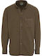 Long-sleeved Cotton Shirt Khaki
