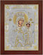 Prince Saint Icon Virgin Mary Holding the Infant Silver 20x26cm