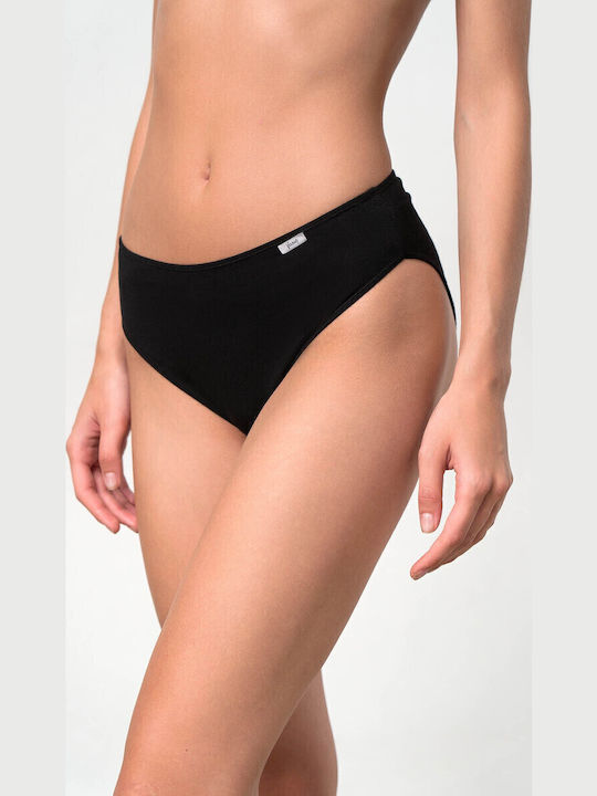 Βαμβακερά High Waist Women's Slip 2Pack Black