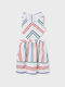 Mayoral Kids Dress Striped Sleeveless White