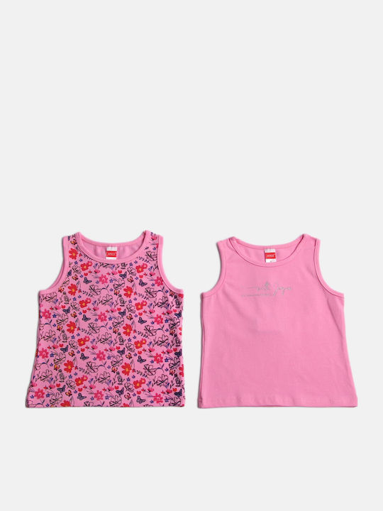 Joyce Σετ Παιδικές Μπλούζες Ροζ Tank Top