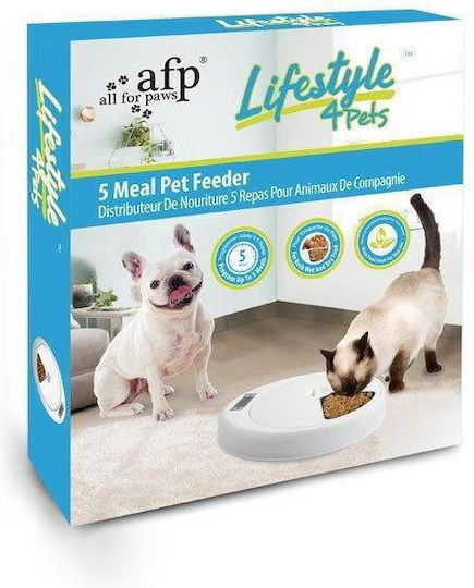 All For Paws Lifestyle Automatic Feeder for Dog & Cat 240ml in White Color
