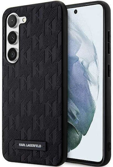 Karl Lagerfeld Saffiano Mono Metal Logo Umschlag Rückseite Synthetisches Leder / Kunststoff Schwarz (Galaxy S23+)