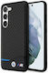 BMW Carbon Umschlag Rückseite Leder / Kunststoff / Silikon Schwarz (Galaxy S23)