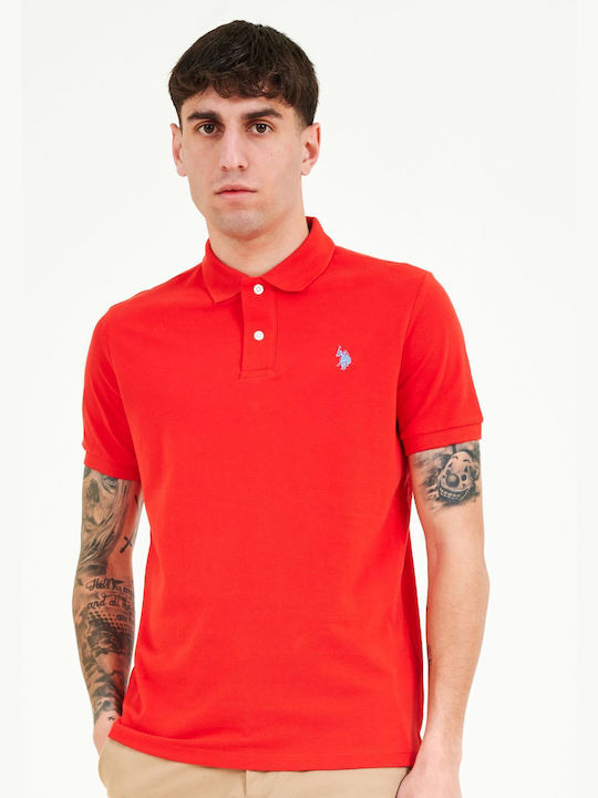 U.S. Polo Assn. Bluza Bărbătească cu Mânecă Scurtă Polo Coral