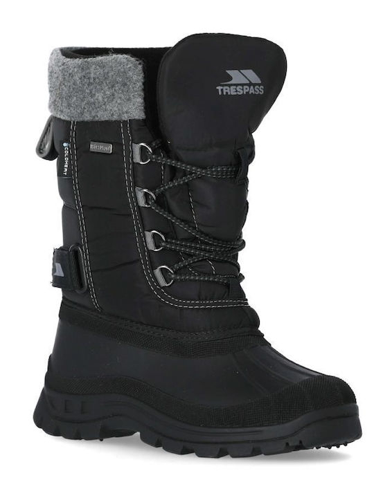 Trespass Strachan Apre Kids Snow Boots with Lace Black