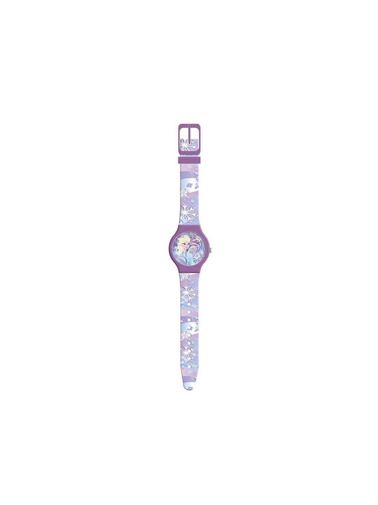 Diakakis Kids Analog Watch Frozen with Rubber/Plastic Strap Lilac