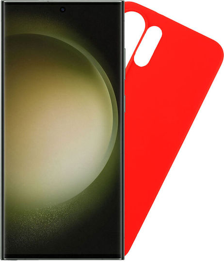 Volte-Tel Camera Guard Umschlag Rückseite Silikon Rot (Galaxy S23 Ultra)