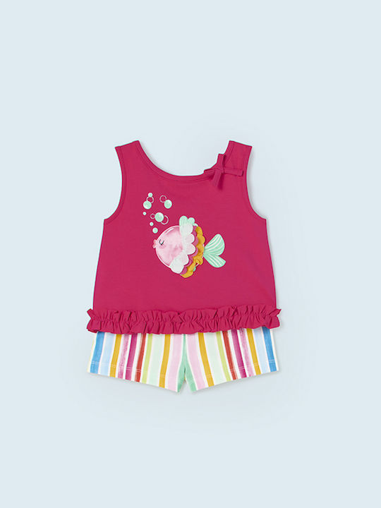 Mayoral Kids Set with Shorts Summer 2pcs Fuchsia