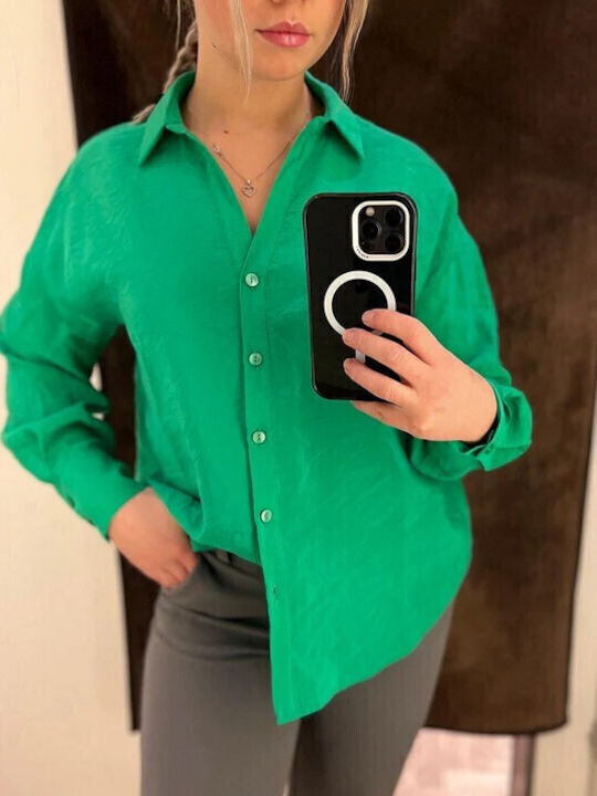 Vero Moda Langärmelig Damen Hemd Grün