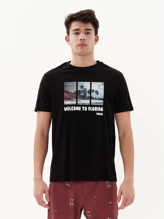 Emerson Ανδρικό T-shirt Μαύρο με Στάμπα