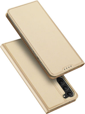 Dux Ducis Skin Pro Carte Piele artificială Gold (Galaxy S23)