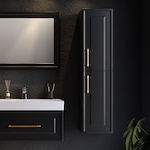 Martin Napoli Wall Hung Cabinet Matte Lacquer Bathroom Column Cabinet Black