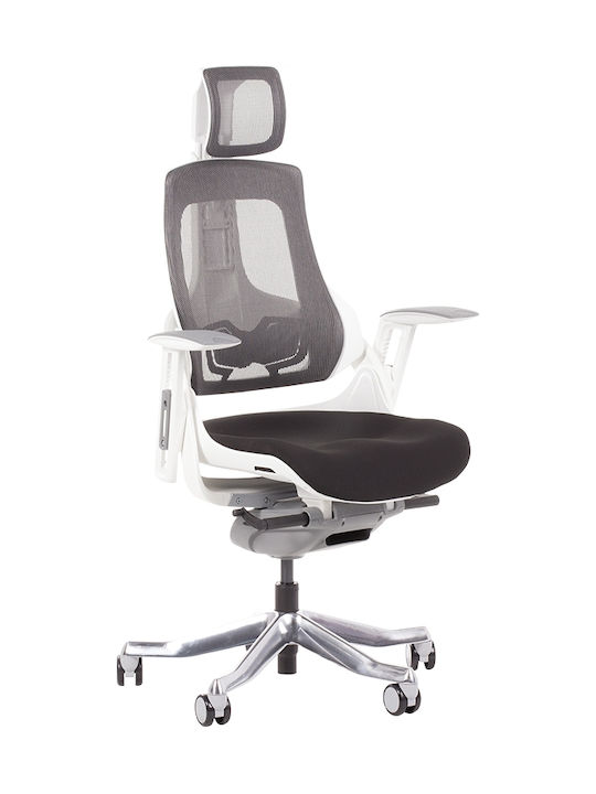 Καρέκλα Γραφείου με Ανάκλιση και Ρυθμιζόμενα Μπράτσα WoW! White / Μαύρο ErgoAction