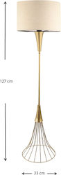 Megapap Olde Floor Lamp H127cm. Gold Megapap Olde Floor Lamp H127cm. Gold