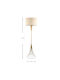 Megapap Olde Lampa de podea Î127xL33cm. cu Soclu pentru Bec E27 Auriu
