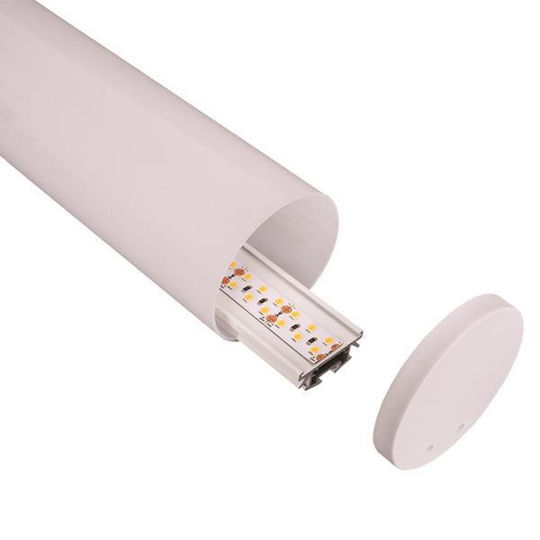 Eurolamp Εξωτερικό Προφίλ Αλουμινίου Ταινίας LED με Οπάλ Κάλυμμα