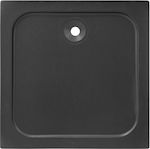 Ravenna Gemstone Quadratisch Acryl Dusche x90cm Black