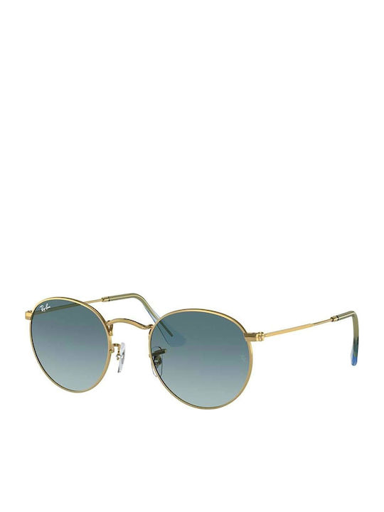 Ray Ban Round Metal Unisex Sunglasses with Gold...