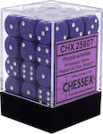 Chessex Opaque D6 Dice Purple/White 25807