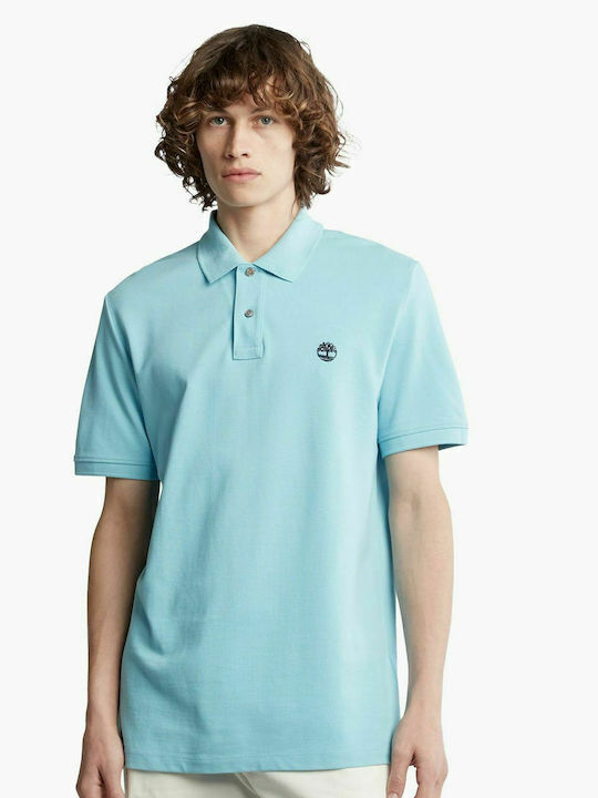 Timberland Ανδρικό T-shirt Polo Γαλάζιο