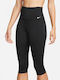 Dri-Fit One Training Γυναικείο Capri Κολάν Ψηλόμεσο Μαύρο