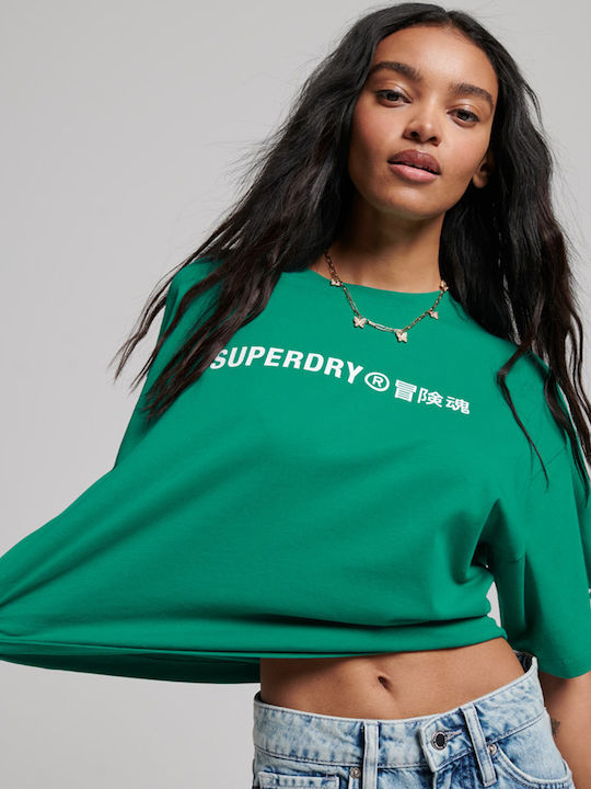 Superdry Code Core Γυναικείο Αθλητικό T-shirt Beverly Green