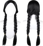 Carnival Wig with Braid Black Wednesday