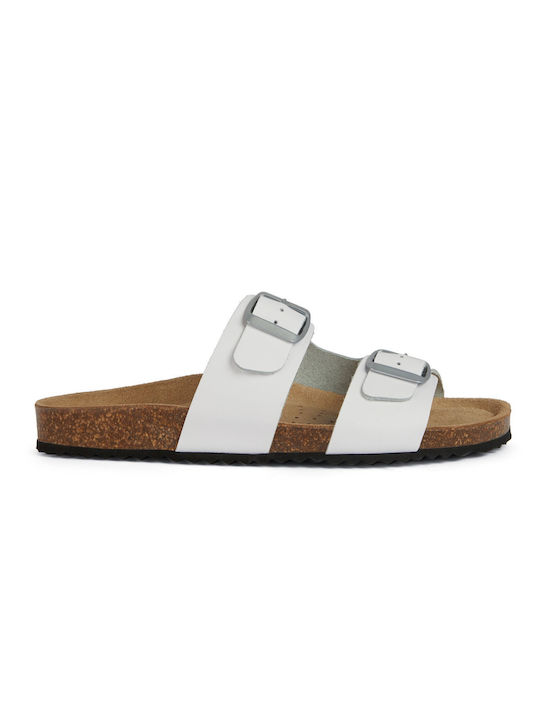 Geox Brionia Women's Flat Sandals in White Color