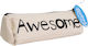 Blue Sky Awesome Pencil Case Barrel White