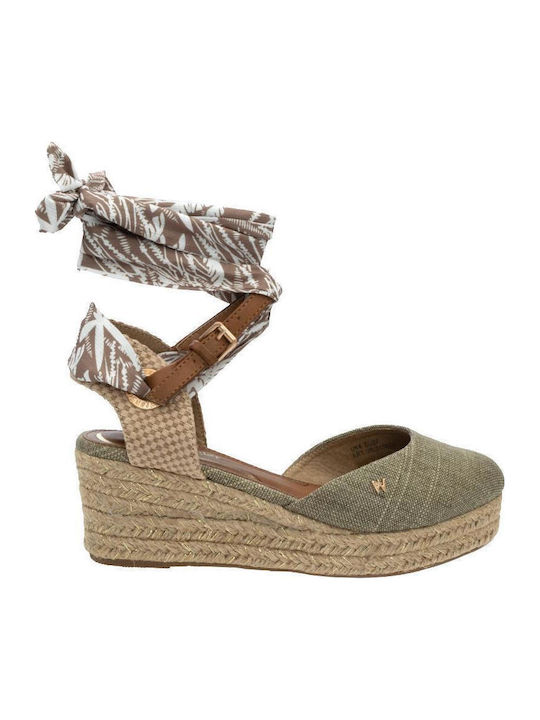 Bella Women's Fabric Platform Espadrilles Taupe