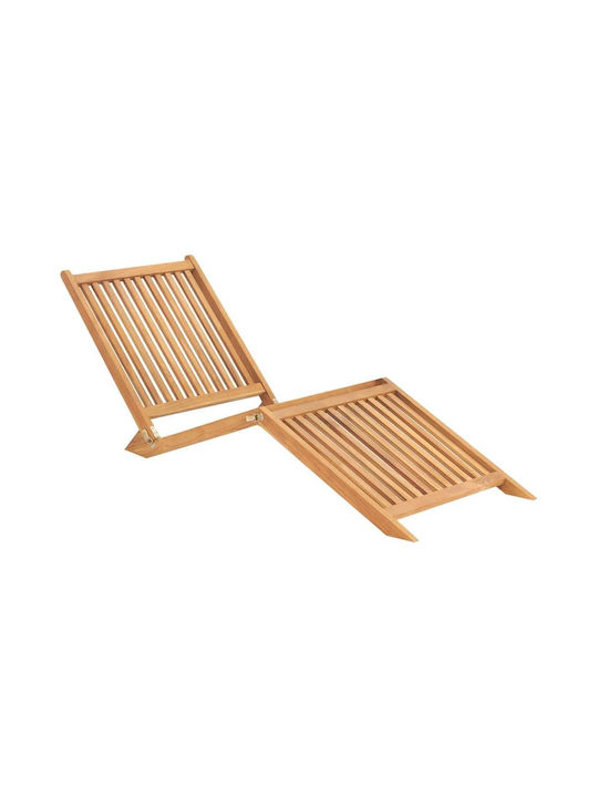 Deckchair Wooden Brown 160x60x57cm.