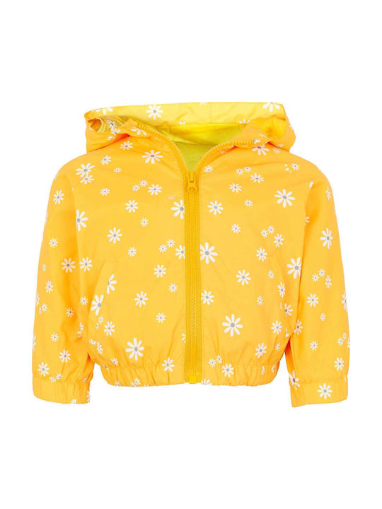 Kids Casual Short Hooded Jacket Yellow