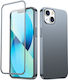 Joyroom JR-BP927 360 Full Cover Σιλικόνης 0.76mm Σετ με Τζαμάκι Γκρι (iPhone 13)