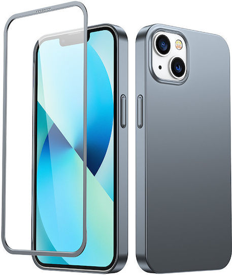Joyroom JR-BP927 360 Full Cover Σιλικόνης 0.76mm Σετ με Τζαμάκι Γκρι (iPhone 13)