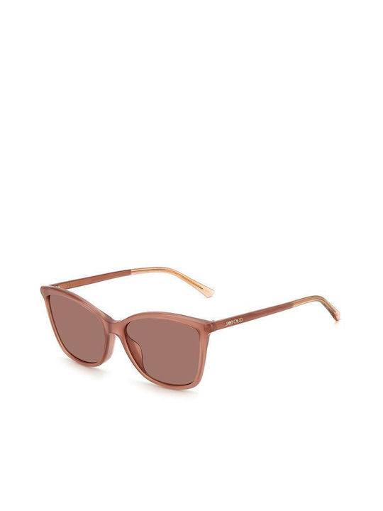Jimmy Choo Women's Sunglasses with Brown Plastic Frame and Brown Lens