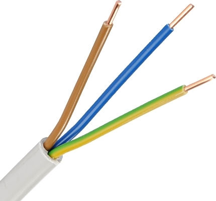 Nexans A05VVU Cablu De Alimentare Tip NYM Cu Diametru Cablu 3x4mm² În Culoare Albă 1m