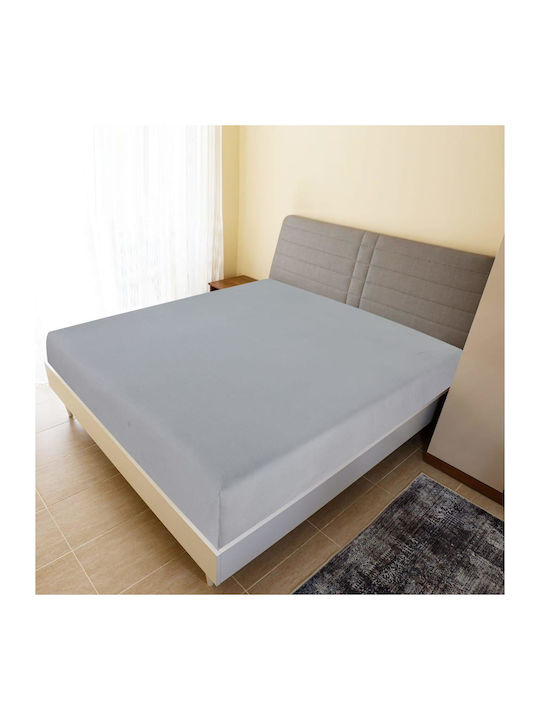 vidaXL Σεντόνι Διπλό με Λάστιχο 140x200εκ. Γκρι