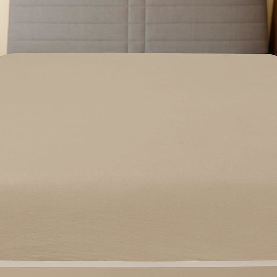 vidaXL Sheet Double with Elastic 140x200cm. Taupe