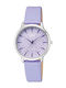 Q&Q Women's Watch with Purple Leather Strap