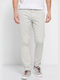 Funky Buddha Men's Trousers Chino in Straight Line Silver Grey