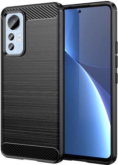Hurtel Carbon Задна корица Силикон Черен (Xiaomi 12 Lite)