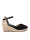 Women's Suede Platform Espadrilles Black