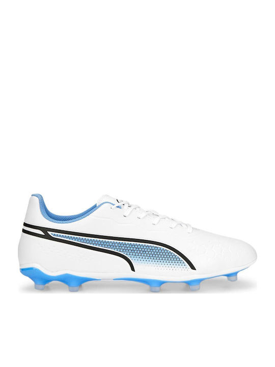 PUMA King Match Pantofi de Fotbal cu crampoane Albe