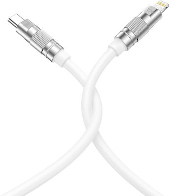 XO NB-Q228A USB-C to Lightning Cable 27W Λευκό 1.2m
