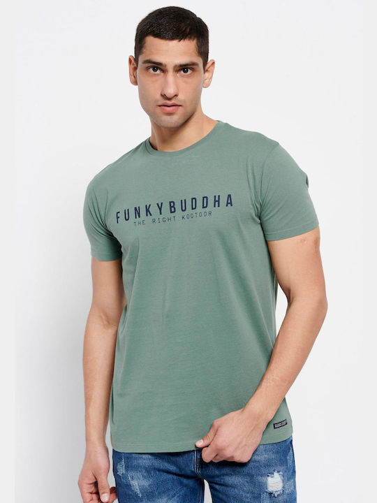 Funky Buddha Ανδρικό T-shirt Dusty Green με Λογότυπο