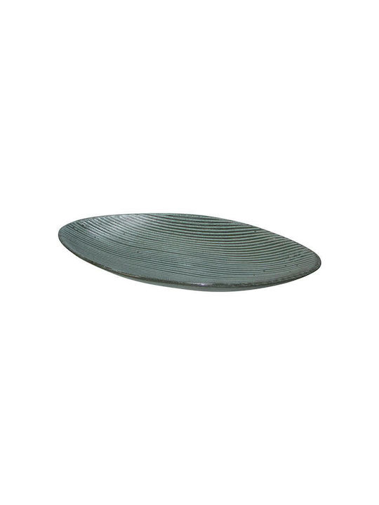 Fylliana Oval Clay Decorative Platter Green 41x23.5x5.1εκ.